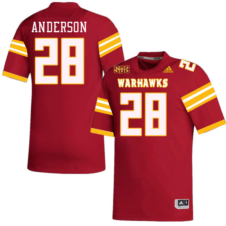 #28 Davin Anderson Louisiana-Monroe Warhawks College Football Jerseys Stitched-Red